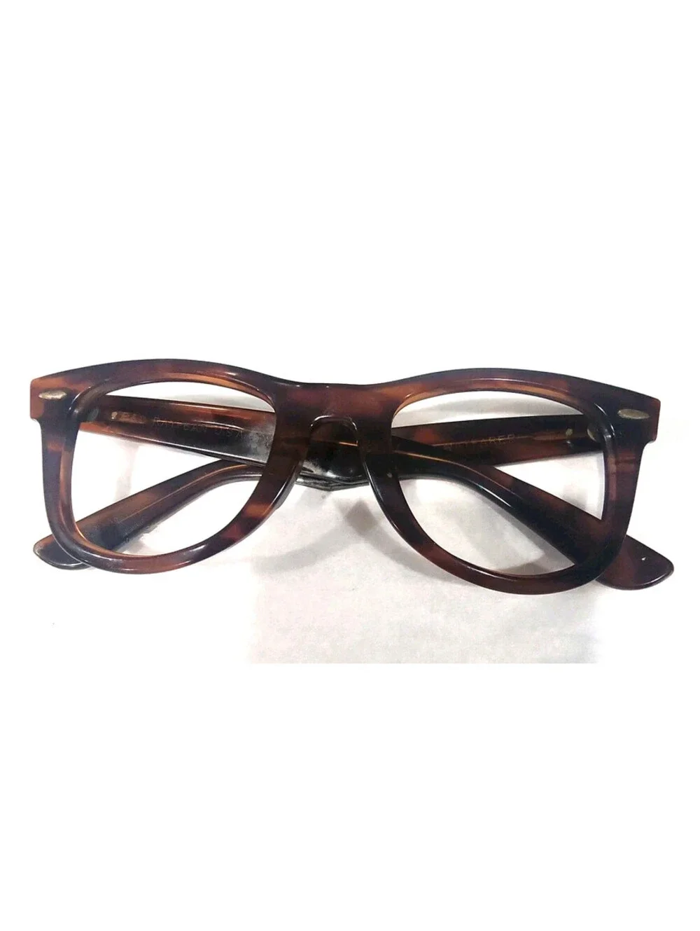 Ray Ban B&L Vintage Wayfarer Brown Sunglasses Frame Read
